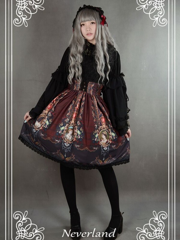 Vintage Palace Print Rococo Story Lolita Skirt